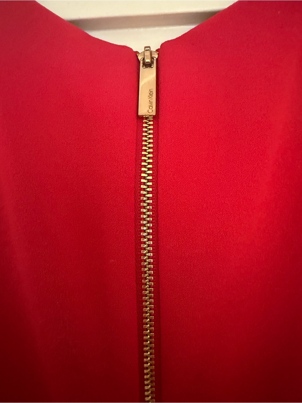 Calvin Klein Red Ruffle Shoulder Sheath Dress - Picture 3 of 4